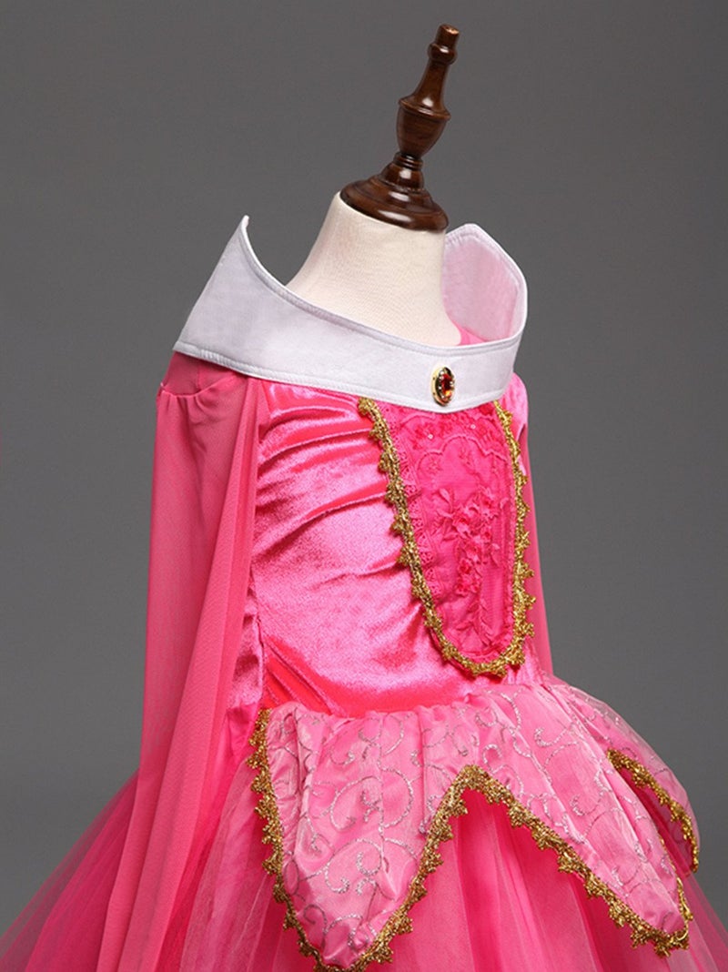 DH Sleeping Beauty Princess Party Girls Costume Dress with Cosplay Accessories Pink 7-8 Years - Image 3